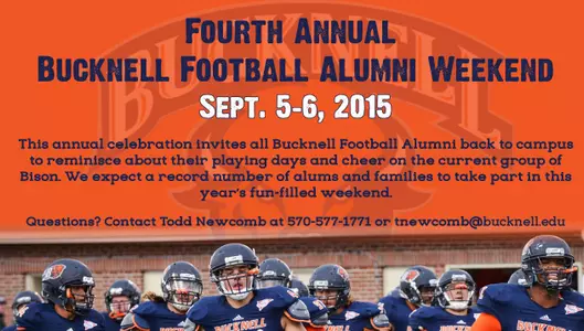 Bucknell Football Alumni Weekend Slated for September 5-6