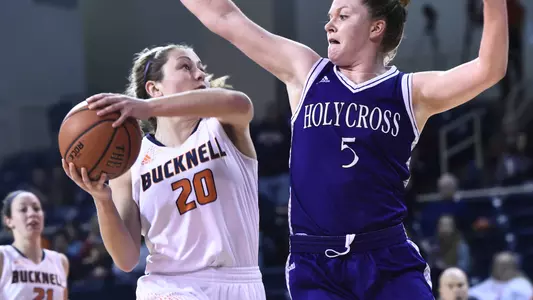 Bison Improve to 10-1 in Patriot League with 74-64 Win Over Holy Cross