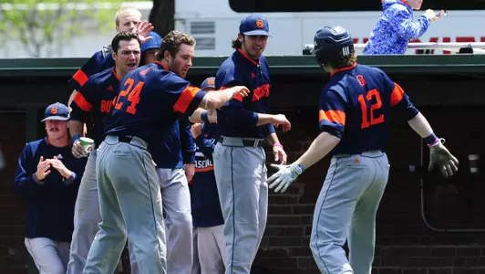 Baseball Falls Twice to Navy, 5-3 & 13-6, to Conclude PL Semifinal Series
