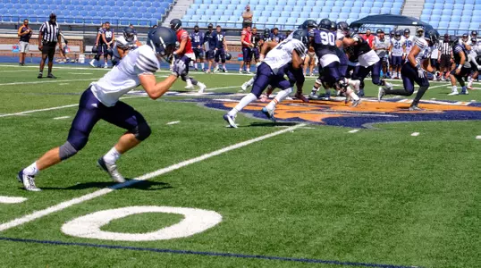 Football Holds Scrimmage as Preseason Camp Continues
