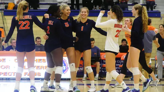 Volleyball Goes the Distance and then Some in a 3-2 Win Over Holy Cross