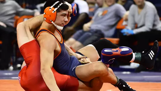 Lopez Earns 100th Career Victory in Wrestling's 31-9 Win Over Sacred Heart