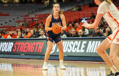 Women's Basketball Falls to Holy Cross, 62-45, in PL Opener Image