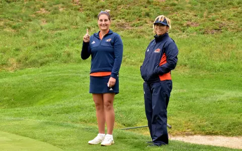 Tara Thomas after her hole-in-one on #16.