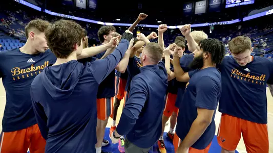 Bison Men's Basketball Team Huddle