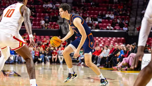 Images from the Bucknell Bison vs Maryland Terrapins mens basketball matchup on Wednesday, November 27 2024 at Xfinity Center, in College Park,MD. The Bison started slow and battled hard all the way to the end but the Terps picked up a 91-67 win.