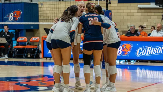 Bucknell Volleyball Huddle versus American