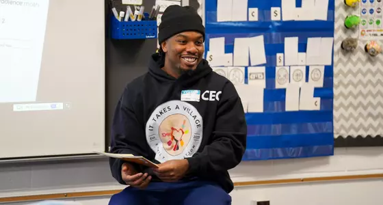 Terian Williams II reading for Black History Month