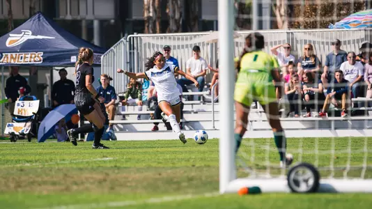 Ari Coronado scores her second goal of the season to lift CBU women's soccer 1-0 over Utah Valley.