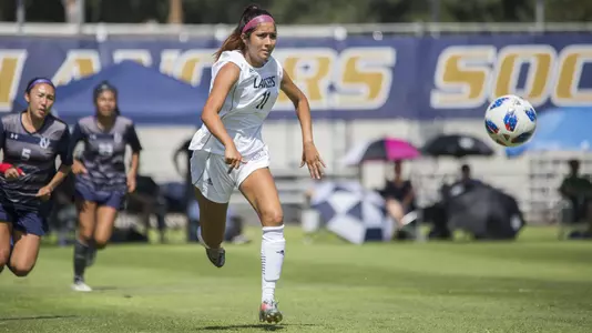 Lanai Navarro scores two goals in CBU's win at Chicago State.