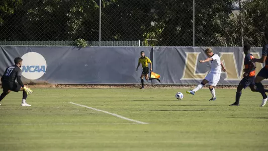 Niklas Haakenstad scores the lone goal in a 1-1 tie with Cal State Fullerton