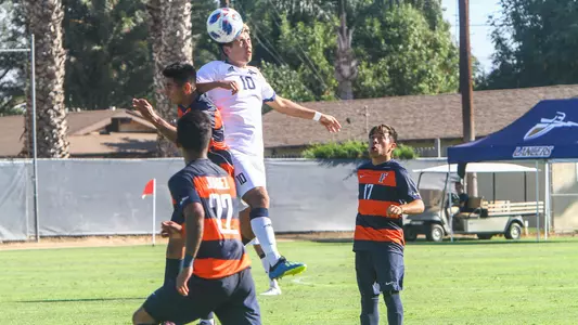 Brian Gonzalez scores the first goal in CBU's 2-1 victory over Wofford.