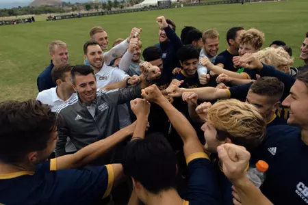 Post win huddle