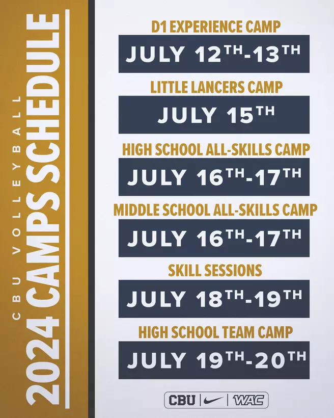 2024 Volleyball Camp Schedule