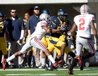 James Grisom heads toward the end zone on his 61-yard TD catch.