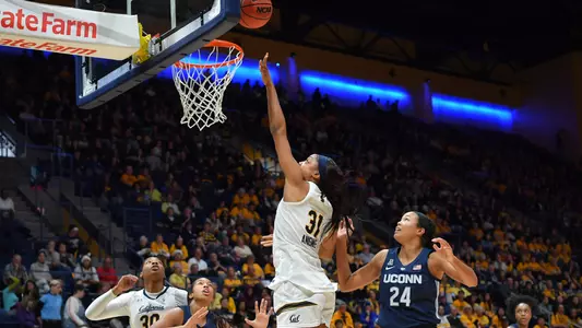 December 22, 2018; Berkeley, California, USA; Womens Basketball: #14 California Golden Bears vs. #1 University of Connecticut Huskies at Haas Pavilion.Photo credit: Robert Edwards-KLC fotos