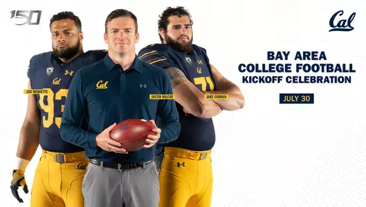 2019-07-29 Luc Bequette Justin Wilcox Jake Curhan Bay Area College Football Kickoff Celebration Tuesday