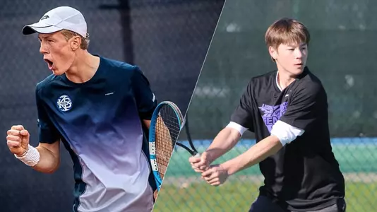 Men's tennis recruits Carl Emil Overbeck (left) and Alex Chang (right)