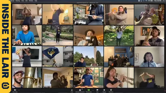 Cal band and spirit during virtual celebration