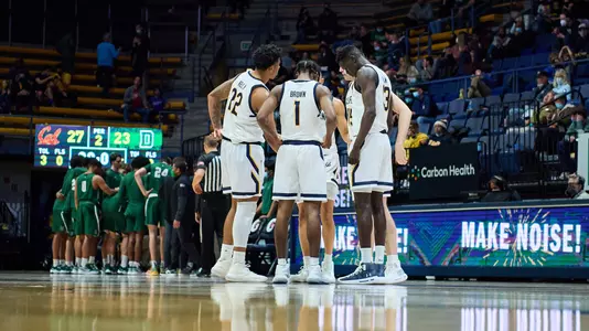 Cal Men's Basketball Team Huddle