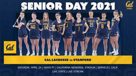 2021-04-24 Liza Banks Campagna, Ashley Ward, Sophia Cerino, Joanna Levin, Marisa Kuberra, Nikki Zaccaro, Marina Smith, Kamryn Lanier, Ella Annest, Cal Closes Regular Season Against No. 12/13 Stanford