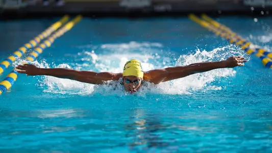 November 8, 2019; Spieker Aquatics Complex, Berkeley, California, USA; CMS: Triple Distance Meet: California Golden Bears vs Stanford Cardinals; California Hugo Gonzalez 400 yard IM; Photo credit: Catharyn Hayne - KLC Fotos