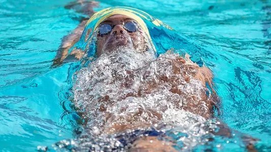 November 8, 2019; Spieker Aquatics Complex, Berkeley, California, USA; CMS: Triple Distance Meet: California Golden Bears vs Stanford Cardinals; California Hugo Gonzalez 400 yard IM; Photo credit: Catharyn Hayne - KLC Fotos