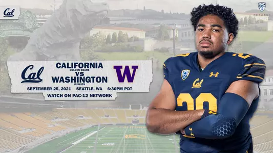 2021-09-13 Damien Moore September 25 Cal-Washington Game At 6:30 PM On Pac-12 Network
