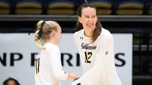 September 21, 2022; Berkeley, California, USA; Volleyball: California Golden Bears vs Stanford Cardinal at Haas Pavilion; Lydia Grote (12) (Photo credit: Kelley L Cox/KLC fotos)