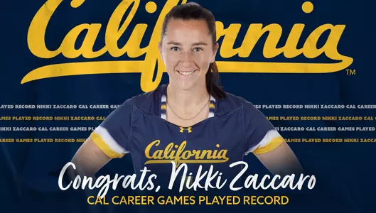 2022-04-10 Nikki Zaccaro Sets Cal’s Career Games Played Record