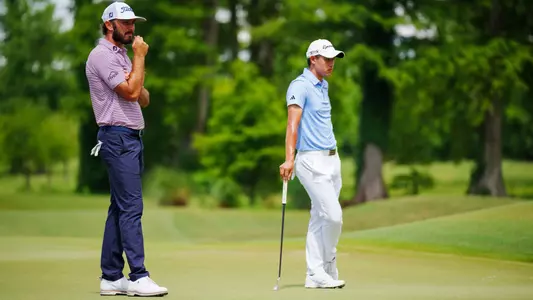 Men's Golf: Collin Morikawa and Max Homa at 2022 Presidents Cup