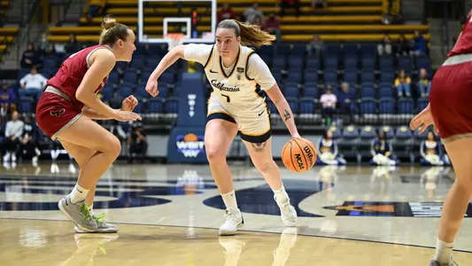 Marta Suarez driving against Saint Joseph's