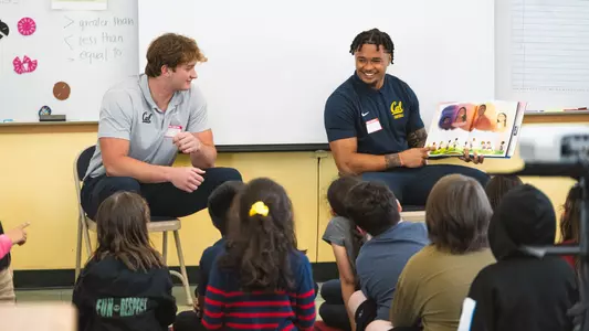 2024-04-15 Jaydn Ott Jack Endries Cal Football Launches Summer Reading Challenge