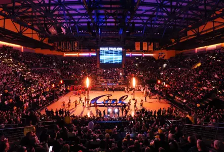 February 7, 2024; Berkeley, California, USA; Mens Basketball: California Golden Bears vs USC Trojans at Haas Pavilion; Arena (Photo credit: Kelley L Cox/KLC fotos)