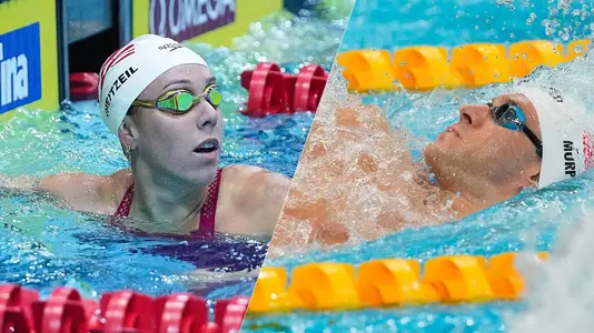 Abbey Weitzeil, left, and Ryan Murphy