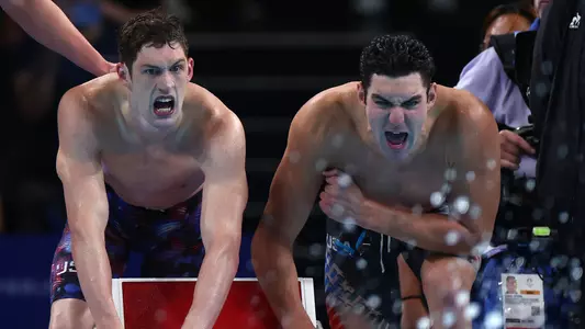Olympics/Men's Swimming: Jack Alexy, Hunter Armstrong