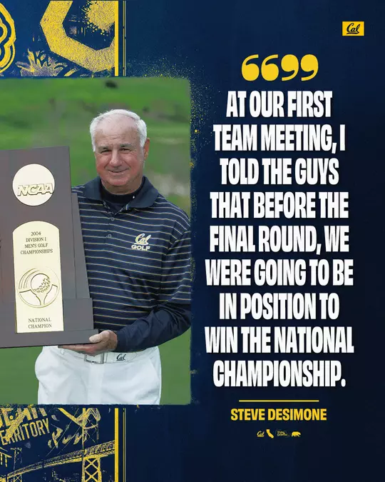 Men's Golf: Quote Graphic - 2004 NCAA Championship Steve Desimone