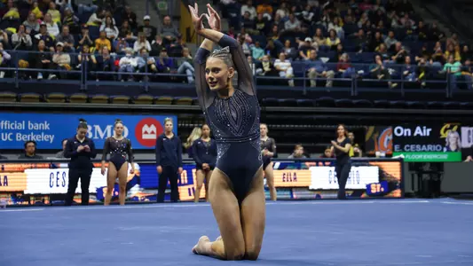 January 26, 2025; Berkeley, California, USA; WGYM: Cal vs. Clemson at Haas Pavilion. Ella Cesario (Photo credit: Al Sermeno/KLC fotos)