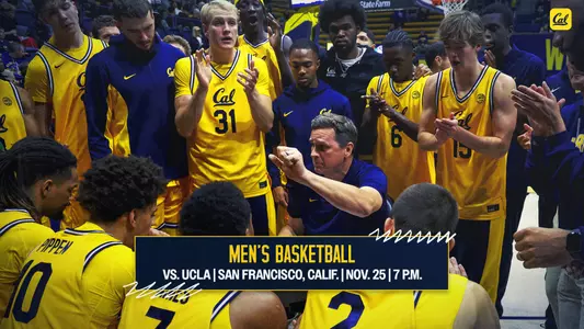 Mark Madsen, team huddle at Haas Pavilion