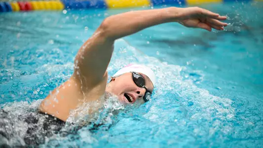 October 25, 2025; Berkeley, California, USA; Swim: California Golden Bears vs Arizona State Sun Devils & Stanford Cardinal Tri-Meet; Kathryn Hazle (Photo credit: Eakin Howard/KLC ƒotos)