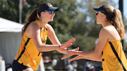 March 7, 2025; Stanford, California, USA; BVOL: Cal vs. GCU at . Ella Sears, Ella Dreibholz (Photo credit: Al Sermeno/KLC fotos)