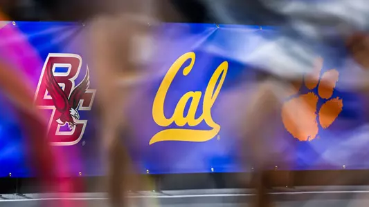 Cal logo at 2025 ACC Indoor Championships