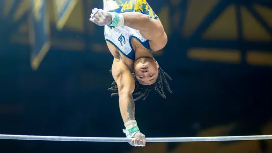 January 9, 2026; Berkeley, California, USA; Cal Men’s Gymnastics vs Stanford; (Photo credit: James Molgaard/KLC ƒotos)