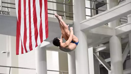 Joshua Thai and Geoffrey Vavitsas compete for the swimming & diving national title.