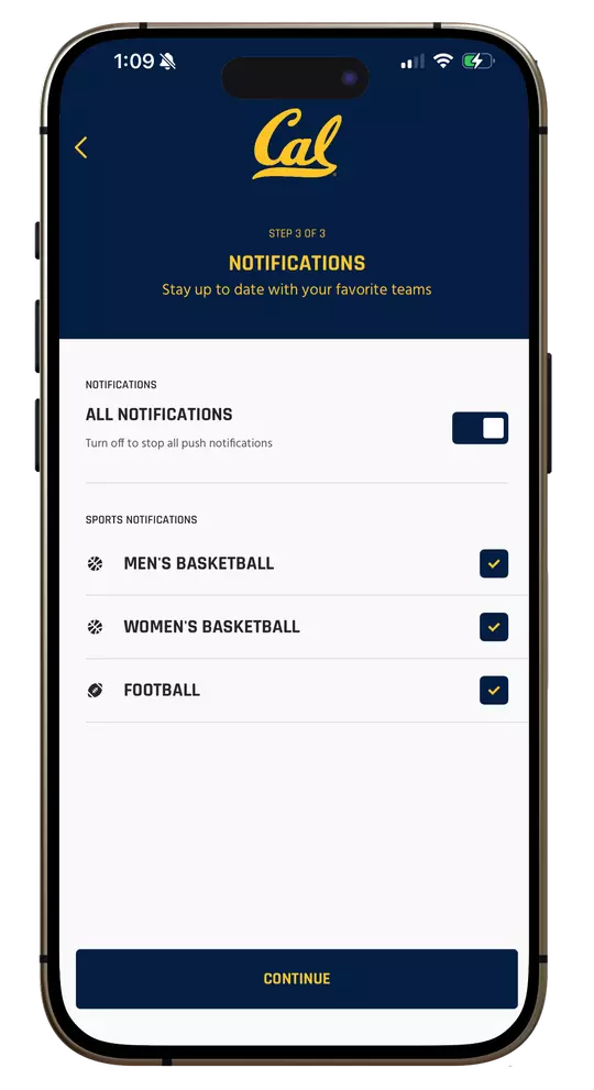 Cal Bears App Step 3