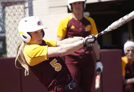 Cory DeLamielleure's fourth-inning two-run homer was the difference Wednesday as CMU opened the MAC Tournament with a 2-0 win over Akron.