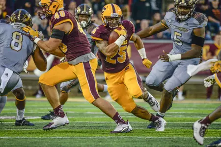 Devon Spalding rushed for 52 yards to lead CMU's ground game Saturday against Western Michigan at Kelly/Shorts Stadium.