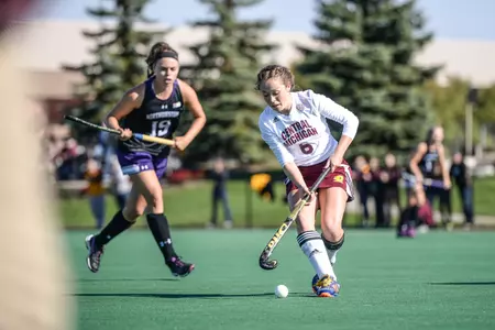 Olivia Wagner was one of two CMU seniors honored in a pregame ceremony Sunday.