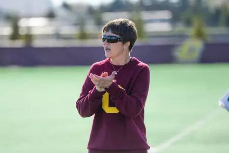 CMU coach Molly Pelowski sends her team out against Ball State on Friday in the Chippewas' season finale.