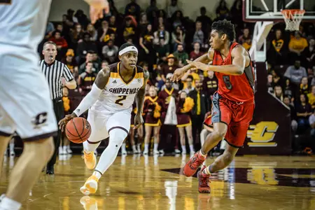 Senior guard Braylon Rayson (left) was one of four Chippewas to post a double-double in CMU's season-opening victory.